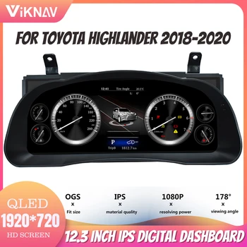 12.3 Palca Za Toyota Highlander 2018-2020 Nadzorni Plošči Digitalni Merilnik Gruče Armaturne Plošče, Multifunkcijski Merilnik Hitrosti