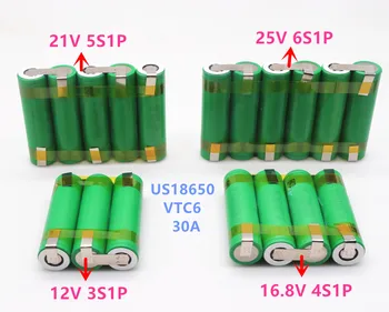 12V - 25V US18650 VTC6 3000mAh 30amps za 12,6 v izvijač baterije vara spajkanje, trakovi 3S1P 12,6 v baterija (prilagodite)