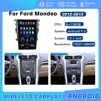 13.6 Palčni Zaslon Navpičnem Android avtoradio Za Ford Mondeo 2012 2013 2014 2015 GPS Navigacija Carplay Multimedijski Predvajalnik, Stereo