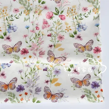 160 cm*50 cm Roza, vijolična metulj bombažne tkanine DIY posteljnina oblačila obleko mozaik tkanine otroci handwork bombažno krpo tecido