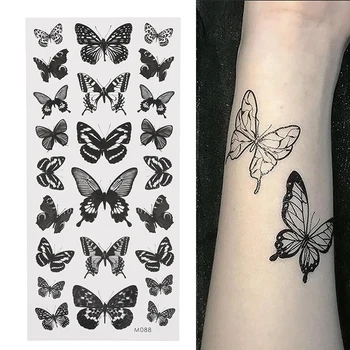 1Sheet Nepremočljiva Začasni Tattoo Nalepke, 3D Metulj Temo Ponaredek Tatoo za žensko Telo, Noge, Roke Umetnosti