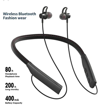 200 HoursHanging Vratu Športne Slušalke Brezžične Bluetooth Slušalke Binaural Teče Glasbo, Slušalke Magnetni Slušalke z Mikrofonom