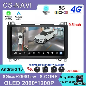 2000*1200P QLED Android 13 GPS Vodja Enote Za Mercedes Benz B200 A B Razred W169 W245 Vito Viano W639 Sprinter W906 BT Radio 4G