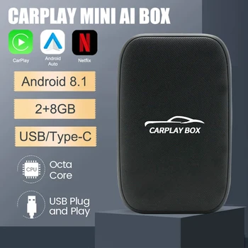 2023 NOVO Žično za Brezžični vmesnik za CarPlay Android Auto Univerzalno AI Polje Multimedijski Predvajalnik Videa na YouTube, Netflix TF Kartica