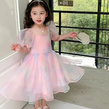 2023 Princesa Poletje Obleko za Baby Dekleta Toddlers Gradient Til Žogo Halje Otrok Formalne Priložnosti Stranke Obleke Otroci Oblačila
