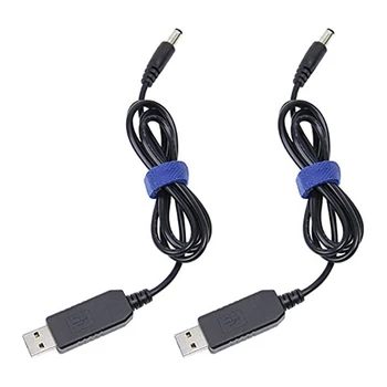 2X USB DC Pretvori Kabel 5V Za 12V Napetost Step-Up Kabel 5.5X2.1 mm DC Moški, 1M Nova