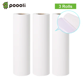 3 Zvitkih Poooli 110 * 30 mm Bel Termični Papir Roll BPA-Free Dolgotrajno 10-Let Papir za Poooli L3 Prenosni Termični Tiskalnik