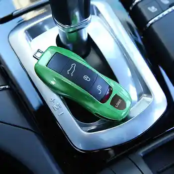 3pcs Green Car Fob Daljinski Ključ Primeru Ključ Zajema Spremenjenih Ključnih Lupini Preuredi Porsche 911 Carrera Panamera Boxster Kajmanski Cayenne Macan