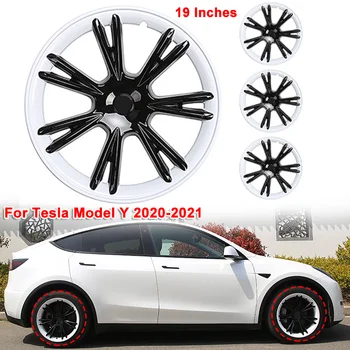 4pcs/set Avto Pesto Kolesa Kape 19 Palčni Polno Kritje Hubcaps za Tesla Model Y 2020-2021