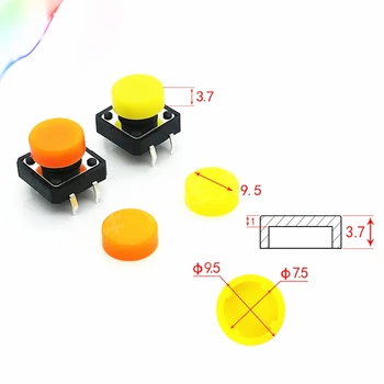 50pcs Brezplačno nakupovanje 3.7*9.5 mm pritisni gumb preklopi skp krog gumb skp za 12*12 mm kvadratni tipa stikala