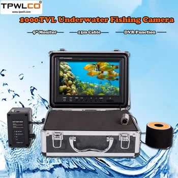 9 inch Video Monitor Visual Ribe Finder Podvodno Kamero, Podporo DVR 15m Kabel Nepremočljiva Ribe Obliko Čoln, Ribolov na Ledu Fotoaparat