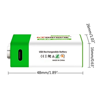 9V 12800mAh li-ionska Akumulatorska baterija Micro USB, Baterije 9V litij-Multimeter za Mikrofon Igrače, Daljinsko upravljanje KTV uporabo