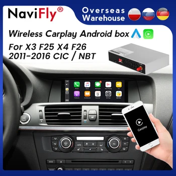 Android Sytem Brezžični CarPlay Android Box Za X3 F25 X4 F26 2011 2012-2016 CICI/NBT Avto Večpredstavnostna Radio Player Android Auto