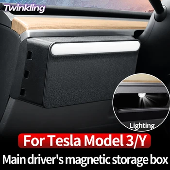 Avto Glavno gonilo Magnetno Razsvetljavo Očala Primeru Za Tesla 2021-2023 Model3 ModelY Škatla za Shranjevanje Notranje opreme Pribor