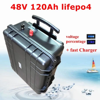 BLN impermeabile 48V 120Ah Lifepo4 batteria al litio BMS voziček con ruote na 7200W Skuter triciclo tosaerba barca + caricator