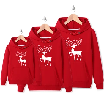 Božič Pulover Družino Bombaž Hoodies Elk Tiskanja Moj Prvi Božič Pari Ujemanje Oblačila Jerseis Familiares Navidad
