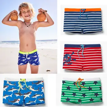 Citgeett Poletje Otroci, Fantje, Plavanje Plavati Hlače Lobanje Zvezde Prugasta Plažo Luštna Obleka