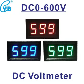 DC 0-600V Indikator Napetosti 0-500V LED Digitalni Merilnik Napetosti Voltmeter Plošči Merilnik Voltmetro Črno Bel Pokrov Tester Napetosti