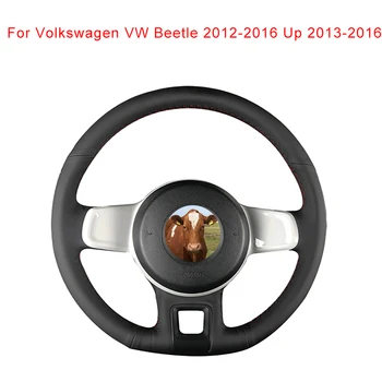 DIY Cowhide Usnje Avto Volan Kritje Prilagojeno Krmiljenje Zaviti Za Volkswagen VW Hrošč 2012-2016 Up 2013-2016