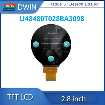 DWIN za 2,8 Palčni 480x480 Krožne IPS TFT LCD Modul 24-bitno RGB 300 Svetlo OCA Vezave Kapacitivni Zaslon na Dotik LI48480T028BA3098