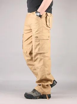 Delovna oblačila hlače za moške multi-žep hlače nove moške priložnostne ohlapne hlače za moške delovne sile zaščite hlače