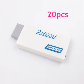 E-hiša 20pcs Podporo 720P ločljivosti 1080P za Wii, da HDMI je združljiv Adapter Pretvornik 3.5 mm Audio Za HDTV Wii2HDMI