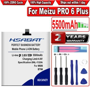HSABAT 5500mAh BT66 Baterija za Meizu PRO Plus 6 PRO6 M686 M686G M686Q Baterije