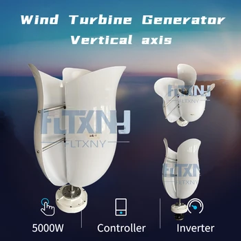 Kitajske Tovarne Navpične Osi Magnetna Wind Turbine Generator 5000w 5kw 24v 48v 3 Rezila Proste Energije Za Homeuse mlini na veter Low RPM