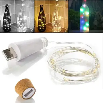 LED Niz Luči USB Polnilne 1,5 M, 15 Led Steklenico Vina Plute Svetlobe Noč Svetlobe Led Niz Doma Poroka Stranka Dekor USB Svetlobe