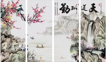 MT0927 Kitajski Slog slive bossom ležeči Tisk Art Platno Plakat Za Dnevna Soba Dekor Doma Stenske Slike