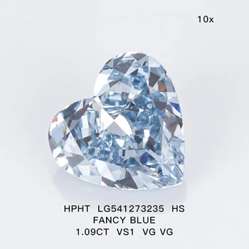 Messi Nakit IGI Potrdilo Modno Obliko Srca Cut 1.0 ct VS1 Fancy Modra Svoboden Diamond HPHT Lab Zrasla Diamond