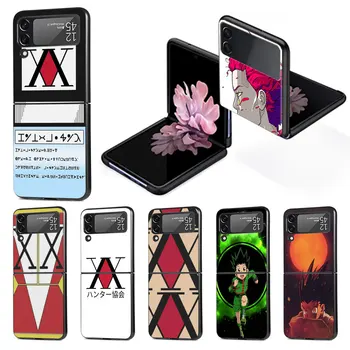 Mobilni Telefon, Ohišje za Samsung Galaxy Ž medije flip4 Flip3 5G Funda Ž Flip 3 4 Black Težko PC Primerih ZFlip4 Kritje Anime Hunter X Lovci