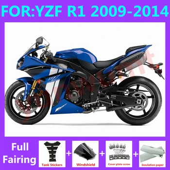 NOVO ABS Motocikel celoti oziroma obrobe za Vgradnjo, primerna Za YZF R1 2009 2010 2011 2012 2013 2014 YFZ-R1 Karoserija Fairings kompleti komplet modro bela