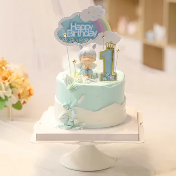 Nova Roza Baby Happy Birthday Cake Pokrivalo Bleščice Mavrica Rojstni Dan Cupcake Pokrivalo Za Rojstni Dan Torta Okraski Baby Tuš