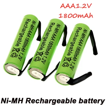 Nove baterije za polnjenje Ni-Mh 1,2 V AAA polnilne baterije, 1800mah, s spajko blazine, primerno za električne brivnike, zobne ščetke, itd