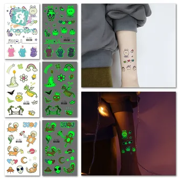 Novo Nočna Tetovaže Majhne Sveže in Srčkan Tehnologije Osebno Svetlobna Začasne Tetovaže Nalepke velikost:120*75 mm