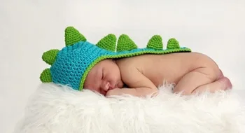 Otrok je Čudovit Modra Seahorse Pletenje Volne Dinozaver Dojenčka Ročno Klobuk Novorojenčka Fotografije Oblačil Streljanje Rekviziti