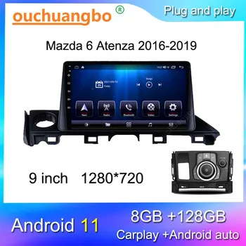 Ouchuangbo radio snemalnik za 9 inch Mazda 6 Atenza Grand Touring 2016-2019 Android 11 stereo GPS carpplay multimedijski predvajalnik