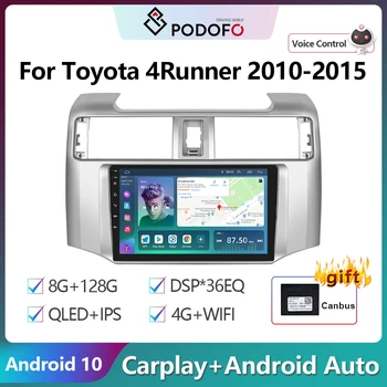 Podofo 2Din Android 10 avtoradio Multimidia Video Predvajalnik Za Toyota 4Runner 2010-2015 GPS Navigacija 2din Carplay Auto Stereo