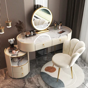 Sodobno Minimalistično Toaletno mizico za Pohištvo Spalnica Luksuznih Domov Oblači Zložljive Shranjevanje Kabinet Nečimrnosti, Mizo s Predali