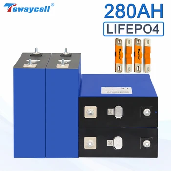 Tewaycell 3.2 V 280AH Lifepo4 Baterija Litij-Železo Fosfat Čisto Nov Razred A Celice Sončne Energije Avtodomi Golf Voziček RV EU brez Davka