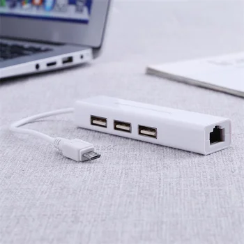 USB Ethernet 3 Port USB Hub, da RJ45 Lan mrežno Kartico Ethernet Adapter Za Mac, iOS Laptop PC Windows RTL8152 USB 2.0 Hub