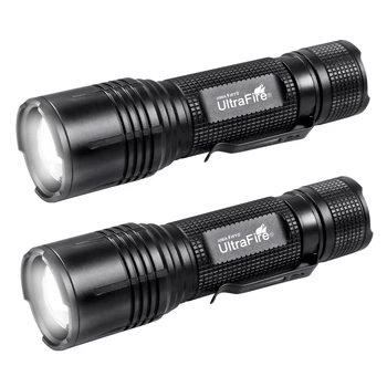 UltraFire 2 Paket SP68 600 Lumen 5 Način Zoomable LED Svetilka Taktično Mini Super Svetla Baklo Vključuje AAA Baterije za Enkratno uporabo