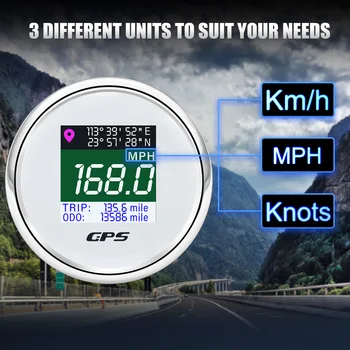 Univerzalna GPS merilnik Hitrosti, Števec kilometrov Km/h, MPH Vozlov, ki so Prilagojeni Za Čoln Avto Moto 52MM TFT Zaslon Digitalni Merilnik Hitrosti GPS Antene