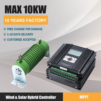 Veter Sončne Hibridni Sistem MPPT Polnjenje Krmilnik Z Izpisa Obremenitev 10000W Vetrne Turbine 600W Sončna Plošča 12V 24V Auto 48V Regulator
