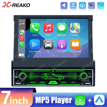 X-REAKO 1 Din Avto Avdio CarPlay Android Auto Večpredstavnostna MP5 Predvajalnik Z Bluetooth prostoročno Klicanje Glasbe