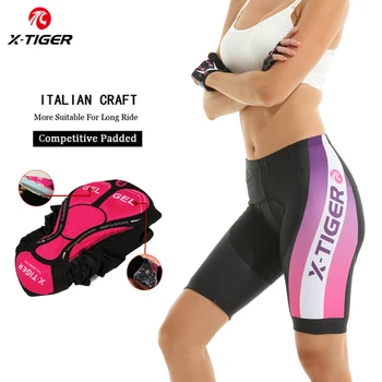 X-TIGER Ženske Kolo Ozke hlače Coolmax 3D Oblazinjeni Kolesarjenje Hlače Shockproof MTB Kolesarske Hlače Cesti Jahanje Hlače Ciclismo