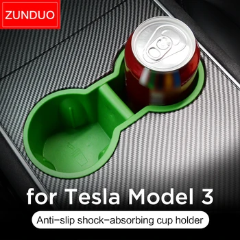 ZUNDUO Vode, Skodelico Imetnika Škatla za Shranjevanje za Tesla Model 3 2017 - 2020 za Model3 Pokal box Non-slip zmanjšanje hrupa Anti-udarec Posodo