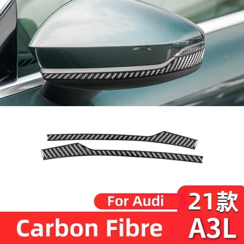 Za Audi A3L 2021-2023 Avto Styling Dodatki iz Ogljikovih Vlaken Avto Rearview Mirror Dekorativni Trakovi, Nalepke, Pokrov Trim Spremembe
