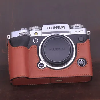 Za Fuji Fujifilm XT2 XT3 XT4 XT5 X-T5 Primeru Zaščitni Rokav Osnovna Handwork Foto Kamere Pravega Usnja Cowhide Vrečko Telo Polje